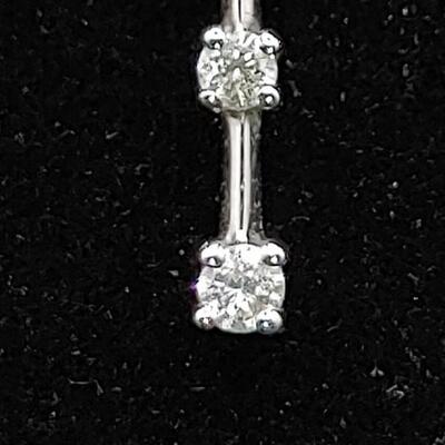 #165 Sales Diamond Three Stone Pendant 10K White Gold