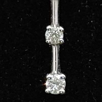 #165 Sales Diamond Three Stone Pendant 10K White Gold
