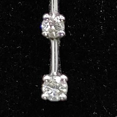 #165 Sales Diamond Three Stone Pendant 10K White Gold