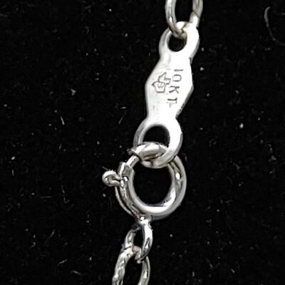 #165 Sales Diamond Three Stone Pendant 10K White Gold