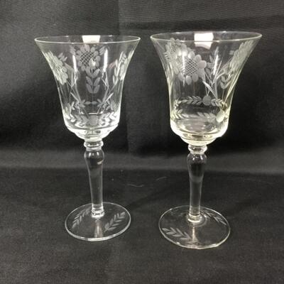 Pair of Crystal Wine Glasses