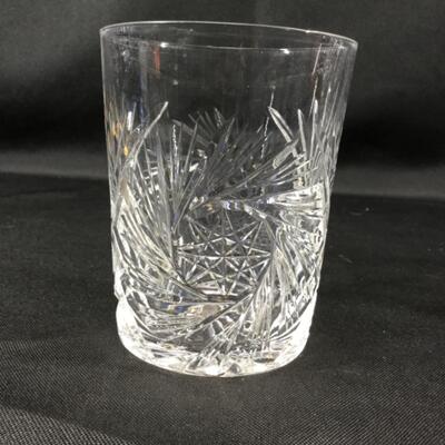 Lot of 2 Cut Crystal Unmatched Rocks Drink Glasses