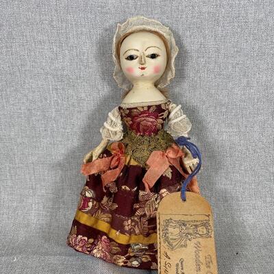 Queen Anne Style Carved Wood Artist Doll