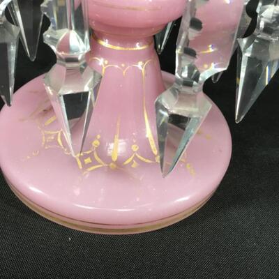 Pink and Gold Bohemian Mantle Lustre Candle Holder