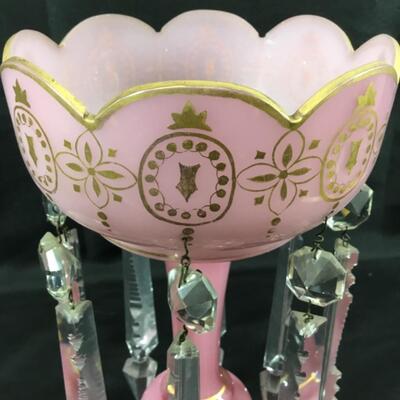 Pink and Gold Bohemian Mantle Lustre Candle Holder