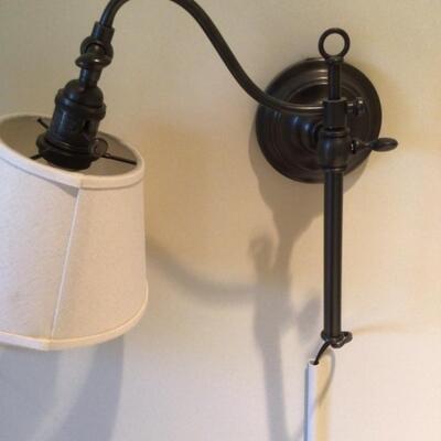 121 Pair of Metal Plug In Wall Lamps