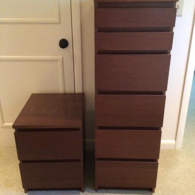 122 IKEA Matching Wood Lingerie Chest and Night Stand