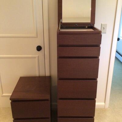 122 IKEA Matching Wood Lingerie Chest and Night Stand