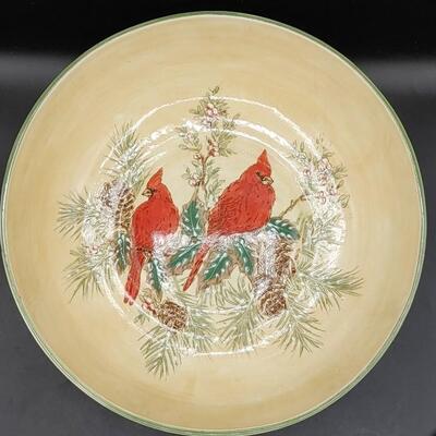 #167 RARE Pacific Rim Red Cardinal Serving Bowl