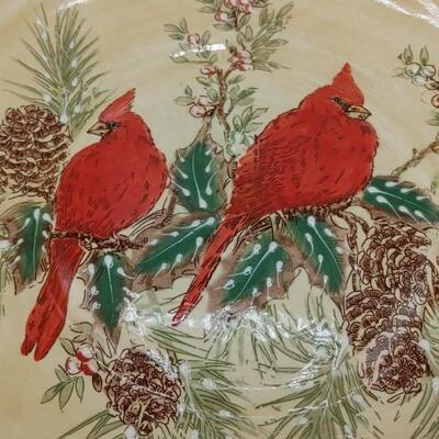 #167 RARE Pacific Rim Red Cardinal Serving Bowl