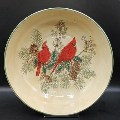 #167 RARE Pacific Rim Red Cardinal Serving Bowl
