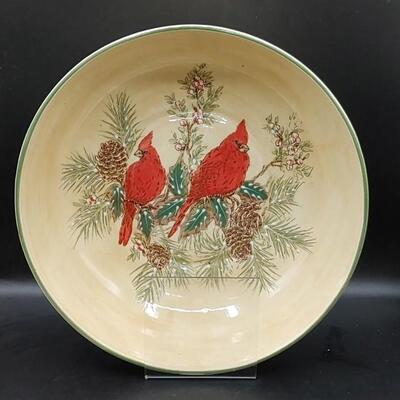 #167 RARE Pacific Rim Red Cardinal Serving Bowl