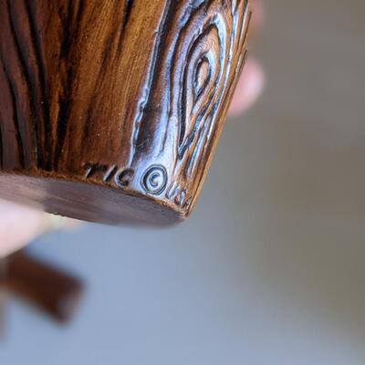 TIC Vintage tree trunk creamer and sugar set, Adorable!