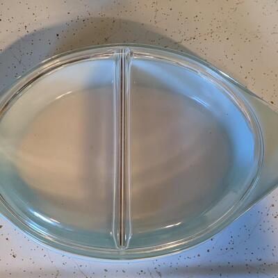 Very cool split Christmas Pyrex