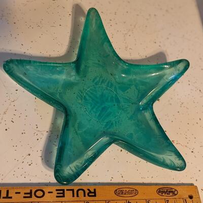 Unique thick glass star dish