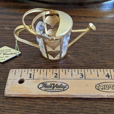 Gold plated pretty crystal pitcher