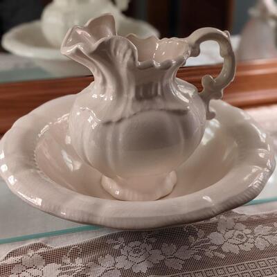 Antique wash basin and pitcher