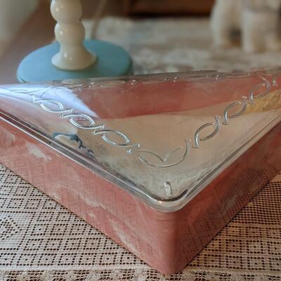 Vintage handkerchief tray, exc shape
