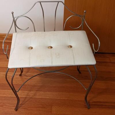 Vintage beauty seat, cleanable vinyl upholstery