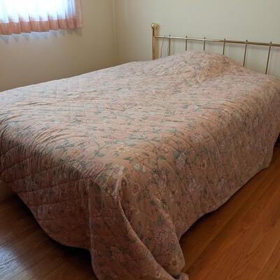 Double brass bed frame and mattresses