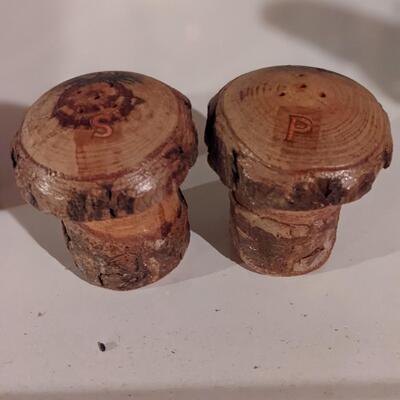 Vintage wooden salt and pepper shakers