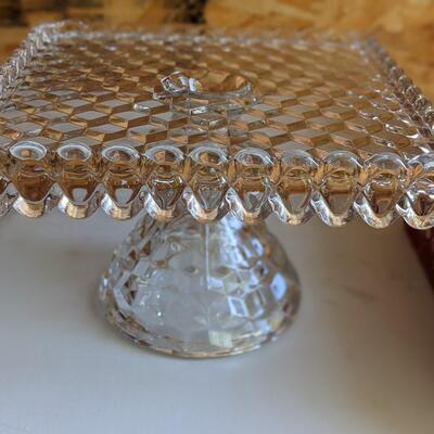 Glass cake stand, perfect condition