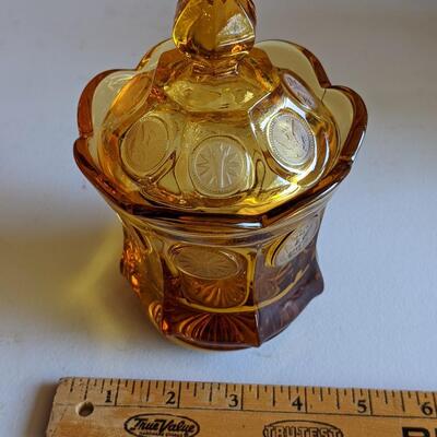 Amber glass decanter