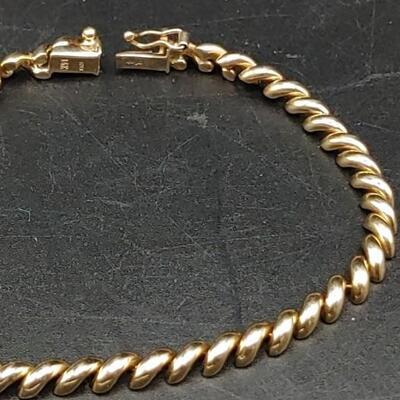 #169 14kt Gold San Marco Italian Bracelet 9.88 Grams