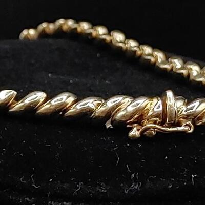 #169 14kt Gold San Marco Italian Bracelet 9.88 Grams