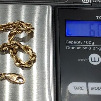 #170 10 Kt Yellow Gold Italian Bracelet 6.06 Grams Size 7 1/2