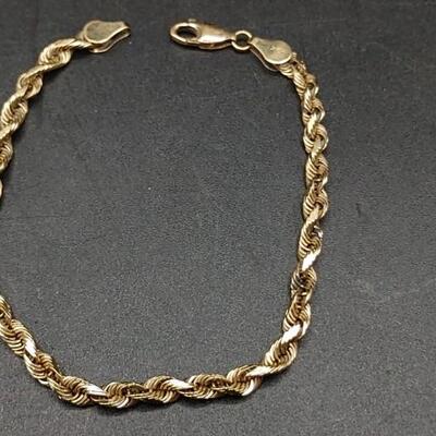 #170 10 Kt Yellow Gold Italian Bracelet 6.06 Grams Size 7 1/2
