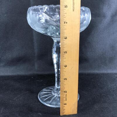 Etched Crystal Jumbo Champagne Glass Compote 