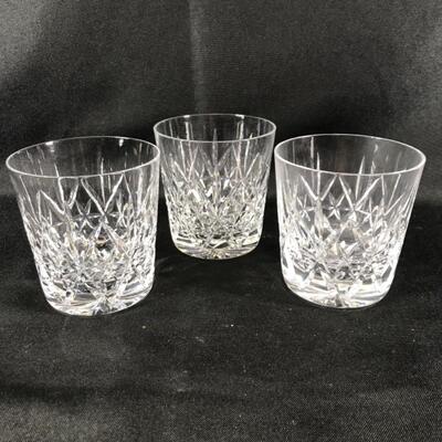 Set of 3 Matching Cut Crystal Rocks Drink Glasses