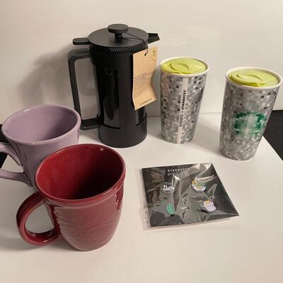 Lot 37 French Press and Starbucks Insulated cups