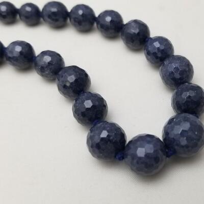 Lot #238  Great Faceted Lapis Necklace with 14KT Gold Clasp