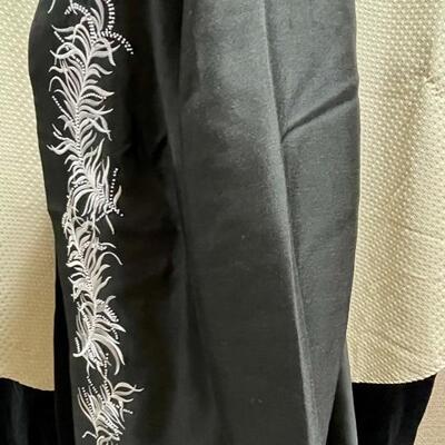 Nolan Miller QVC Black Evening Jacket White Feather Embroidery Size 1X NWT