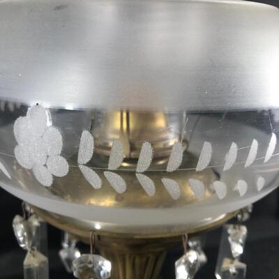 Ornate Crystal Pedestal Lamp