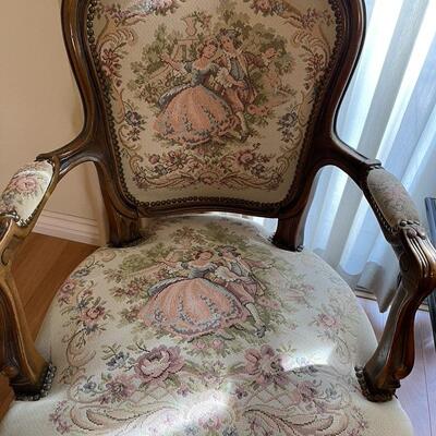 Pair of Louis XV Style Victorian Courting Chairs