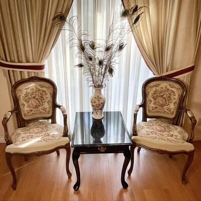 Pair of Louis XV Style Victorian Courting Chairs