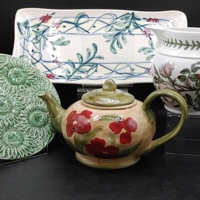#173 Porcelain Portmeirion Botanic Tea Pot & More FINE LOT