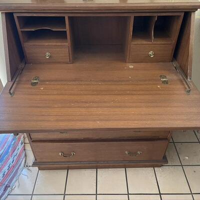 Wooden Secretary with Hinged Hatch