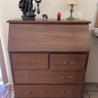 Wooden Secretary with Hinged Hatch