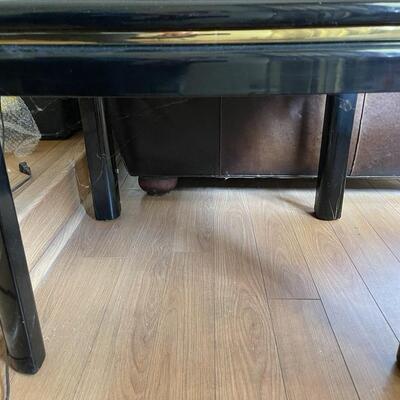 3 Piece Set - Mirror Finish Jet Black Coffee Table and 2 Side Tables