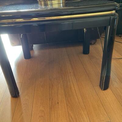 3 Piece Set - Mirror Finish Jet Black Coffee Table and 2 Side Tables