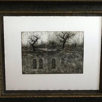 "Cottonwood" Artists' Proof Framed Etching By David Smith Harrison. Local pick up only in Auburn, CA.