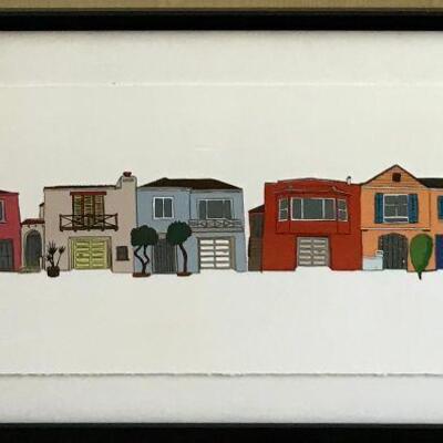 Framed Print Of San Francisco Houses By Annie Galvin. Local pick up only in Auburn, CA.