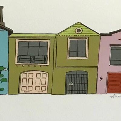 Framed Print Of San Francisco Houses By Annie Galvin. Local pick up only in Auburn, CA.