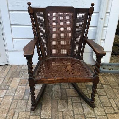 Lot 1 - Antique Cane Rocker