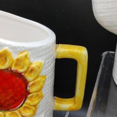 #183 RARE Vintage Napcoware Sunflower Tea Coffee Set of 7pcs 1970s