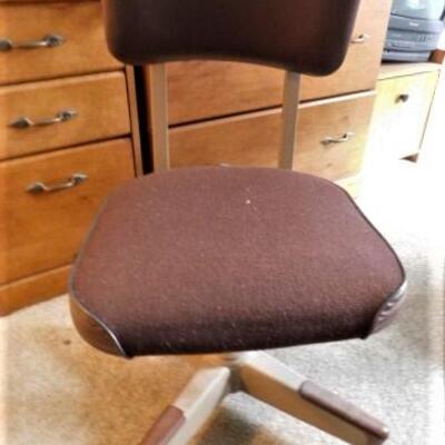 Vintage Industrial Design Metal Frame with Upholstered Seat Office Chair